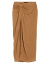 Actualee Woman Maxi Skirt Camel Size 8 Linen In Brown