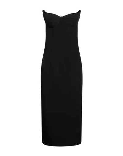 Actualee Woman Midi Dress Black Size 10 Polyester, Elastane