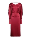 ACTUALEE ACTUALEE WOMAN MIDI DRESS BURGUNDY SIZE 6 POLYESTER