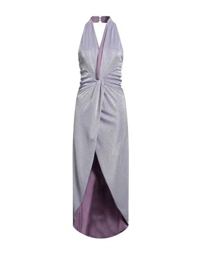 Actualee Woman Midi Dress Lilac Size 8 Polyamide, Metal In Purple