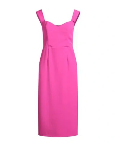 Actualee Woman Midi Dress Magenta Size 8 Polyester, Elastane In Pink