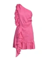 Actualee Woman Mini Dress Fuchsia Size 6 Linen In Pink