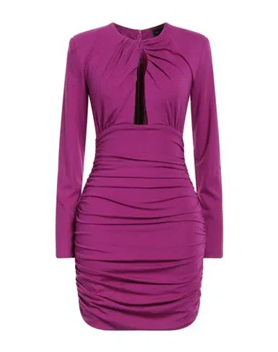 Actualee Woman Mini Dress Mauve Size 6 Rayon, Nylon, Elastane In Purple