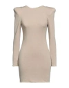 Actualee Woman Mini Dress Sand Size 10 Polyester, Elastane In Beige