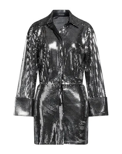 Actualee Woman Mini Dress Silver Size 4 Nylon, Metallic Fiber, Elastane