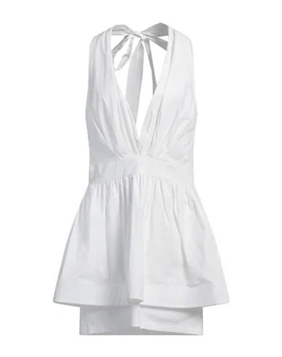 Actualee Woman Mini Dress White Size 6 Cotton, Elastane