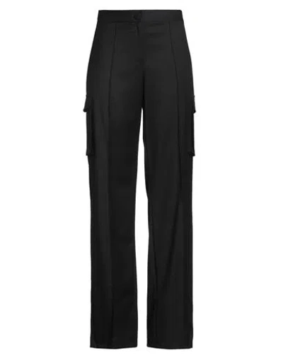 Actualee Woman Pants Black Size 10 Polyester, Viscose, Elastane