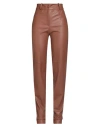 Actualee Woman Pants Brown Size 6 Polyurethane In Brown