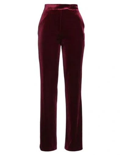 Actualee Woman Pants Burgundy Size 6 Polyester, Elastane In Red