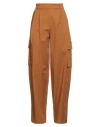 Actualee Woman Pants Tan Size 6 Lycra, Cotton, Elastane In Brown