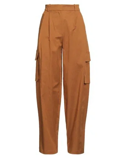ACTUALEE ACTUALEE WOMAN PANTS CAMEL SIZE 4 LYCRA, COTTON, ELASTANE