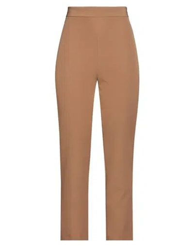Actualee Woman Pants Camel Size 8 Polyester, Elastane In Sand