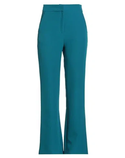 Actualee Woman Pants Deep Teal Size 10 Polyester, Elastane In Green