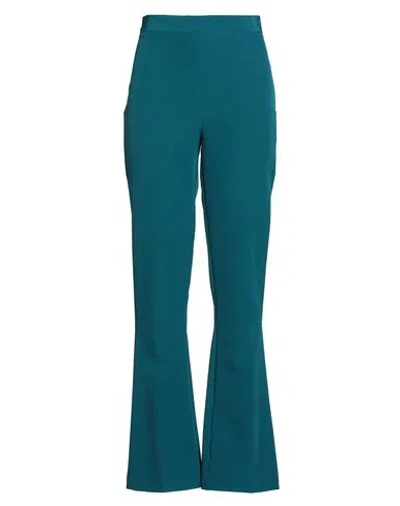 Actualee Woman Pants Deep Teal Size 8 Polyester, Elastane In Blue