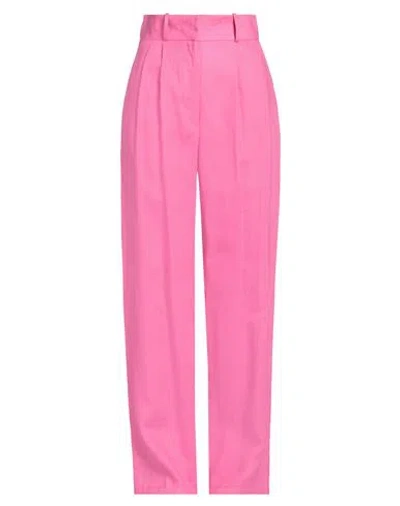 Actualee Woman Pants Fuchsia Size 6 Linen In Pink
