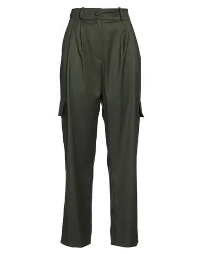 Actualee Woman Pants Green Size 10 Polyester, Rayon, Elastane In Black