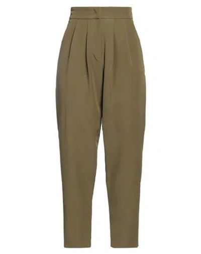 Actualee Woman Pants Military Green Size 4 Polyester, Elastane