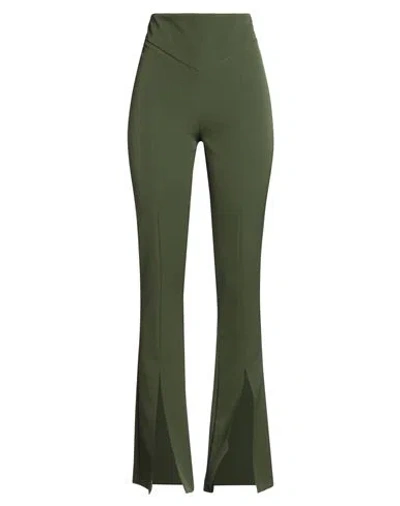 Actualee Woman Pants Military Green Size 8 Polyester, Elastane