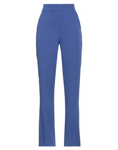 Actualee Woman Pants Navy Size 10 Polyester, Elastane In Navy Blue