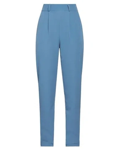 Actualee Woman Pants Pastel Blue Size 8 Polyester, Elastane