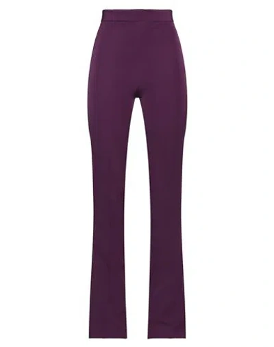 Actualee Woman Pants Plum Size 4 Polyester, Elastane In Purple