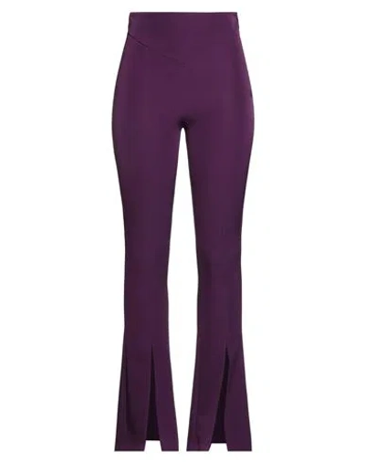 Actualee Woman Pants Plum Size 6 Polyester, Elastane In Purple