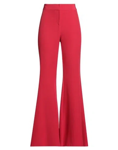 Actualee Woman Pants Red Size 10 Polyester, Elastane