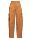 Actualee Woman Pants Tan Size 6 Lycra, Cotton, Elastane In Brown