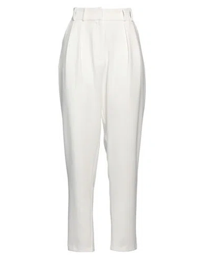 Actualee Woman Pants White Size 8 Polyester, Rayon, Elastane
