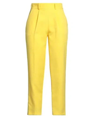 Actualee Woman Pants Yellow Size 8 Polyester, Elastane