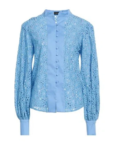 Actualee Woman Shirt Light Blue Size 10 Polyamide, Cotton