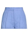 Actualee Woman Shorts & Bermuda Shorts Lilac Size 10 Linen In Blue