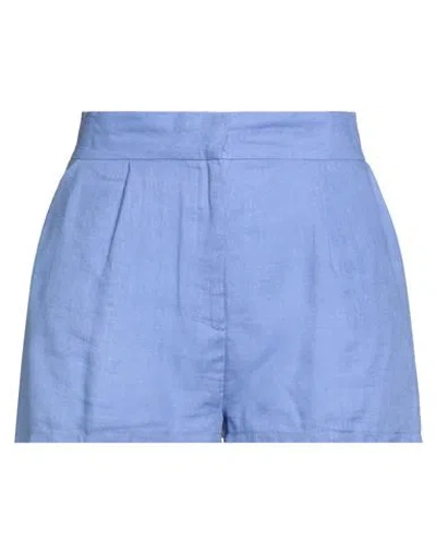 Actualee Woman Shorts & Bermuda Shorts Lilac Size 10 Linen In Blue