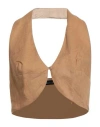 Actualee Woman Tailored Vest Beige Size 8 Linen