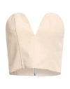 Actualee Woman Top Beige Size 10 Polyester, Elastane In Metallic