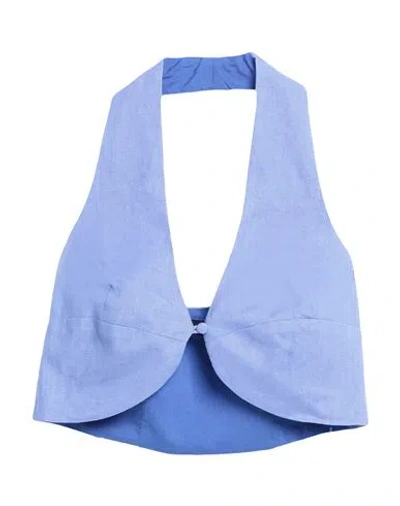 Actualee Woman Top Blue Size 10 Linen