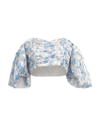 Actualee Woman Top Blue Size 12 Polyester, Lurex