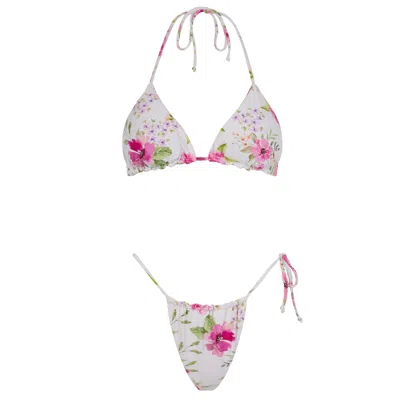 Acuarela Brand Women's Pink / White Rio Flores Bikini Set In Multi