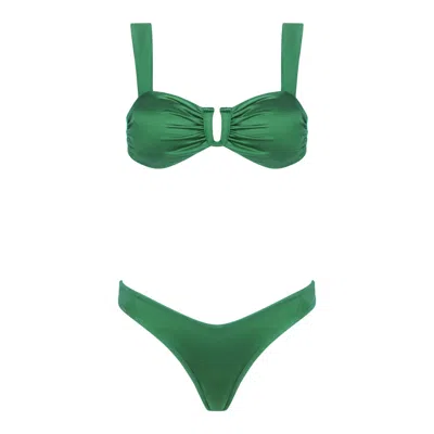 Acuarela Brand Women's Royale U Brazilian Bikini Set – Green