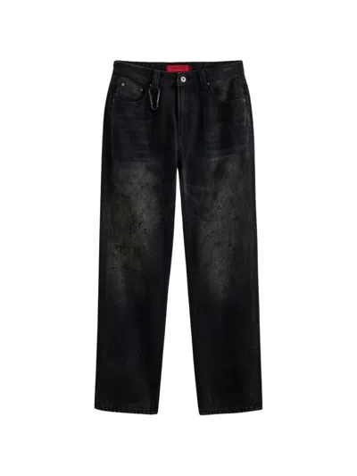 Acupuncture 1993 Coated-wash Carabiner Jeans In Black