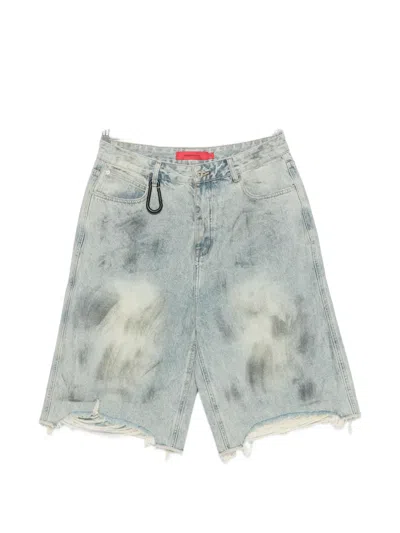 Acupuncture 1993 Distressed Faded-effect Shorts In Gray