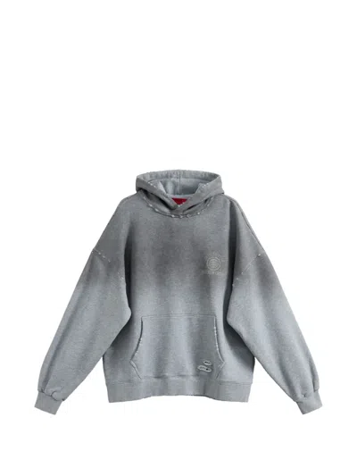 Acupuncture 1993 Distressed Gradient-effect Hoodie In Gray