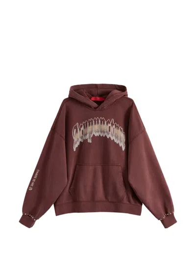 Acupuncture 1993 Graphic-print Hoodie In Brown