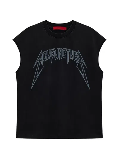 Acupuncture 1993 Stud-embellished Logo-print T-shirt In Black