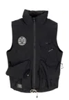 Acupuncture Down Jacket Cargo Winter Vest Black In Black
