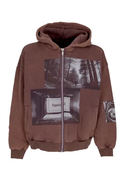 Acupuncture Hoodie Zip Man Punker Zip Hoodie Pomace Red In Brown