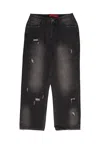 Acupuncture Jeans Man Loose Straight Denim Pants Dark Blue