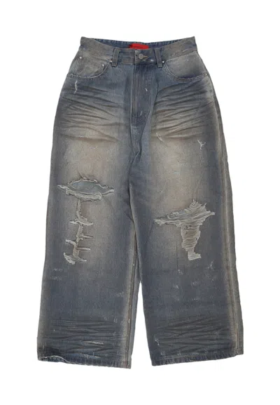 Acupuncture Jeans Man Ripped Jeans Blue