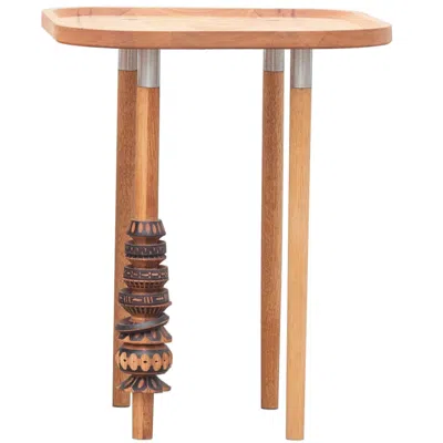 Pre-owned Ad Hoc Antelmo Contemporary Side Table I, Handmade Mexican Design In Brown