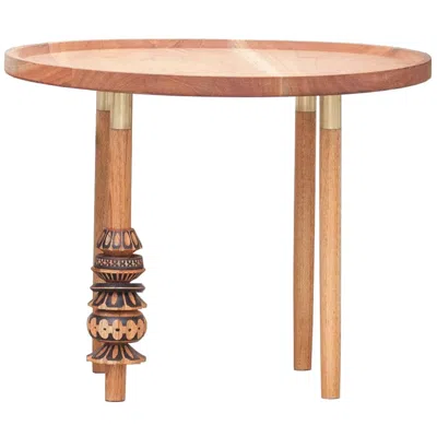 Pre-owned Ad Hoc Antelmo Contemporary Side Table Ii, Handmade In Brown